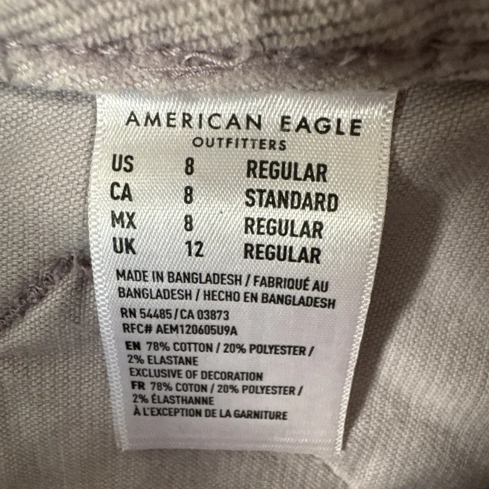 American‎ Eagle Super Stretch Corduroy Mini Skirt 8 Beige Preppy Schoolgirl